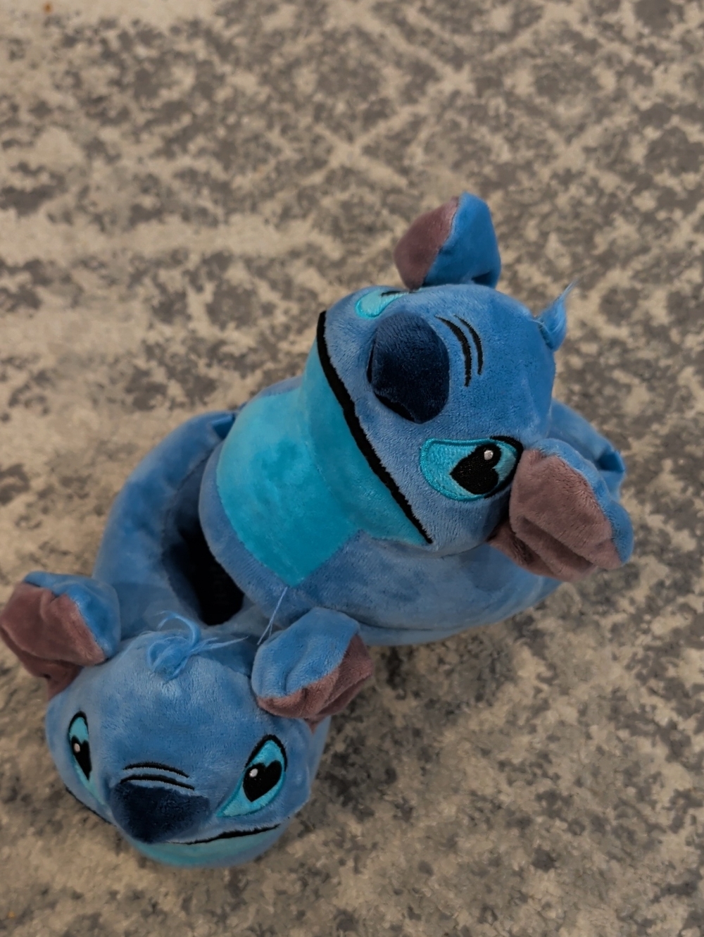 Plush Blue Stitch-Inspired Slippers